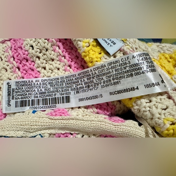 205 ZARA | EUC Turkey knit crochet multicolor cropped tank top (Size S) - Picture 7 of 11